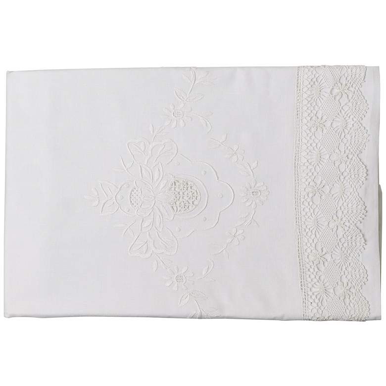 Image 1 Set of 2 White Cluny I Lace Pillow Cases