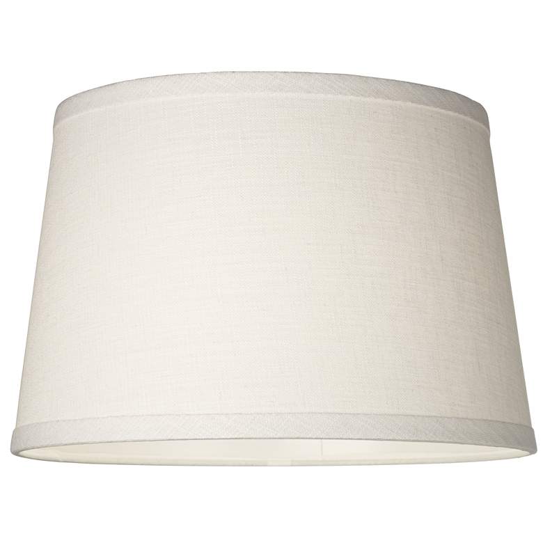 Set of 2 White Linen Drum Lamp Shade 10x12x8 (Spider) more views