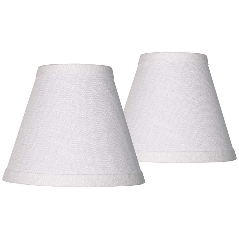 Image 1 Set of 2 White Linen Empire Shade 3x6x5 (Clip-on)
