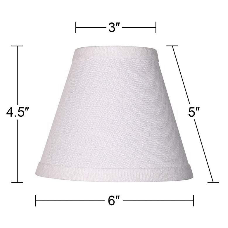 Image 3 Set of 2 White Linen Empire Shade 3x6x5 (Clip-on) more views