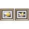 Set of 2 White Poccoon I/II 14" Wide Floral Wall Art