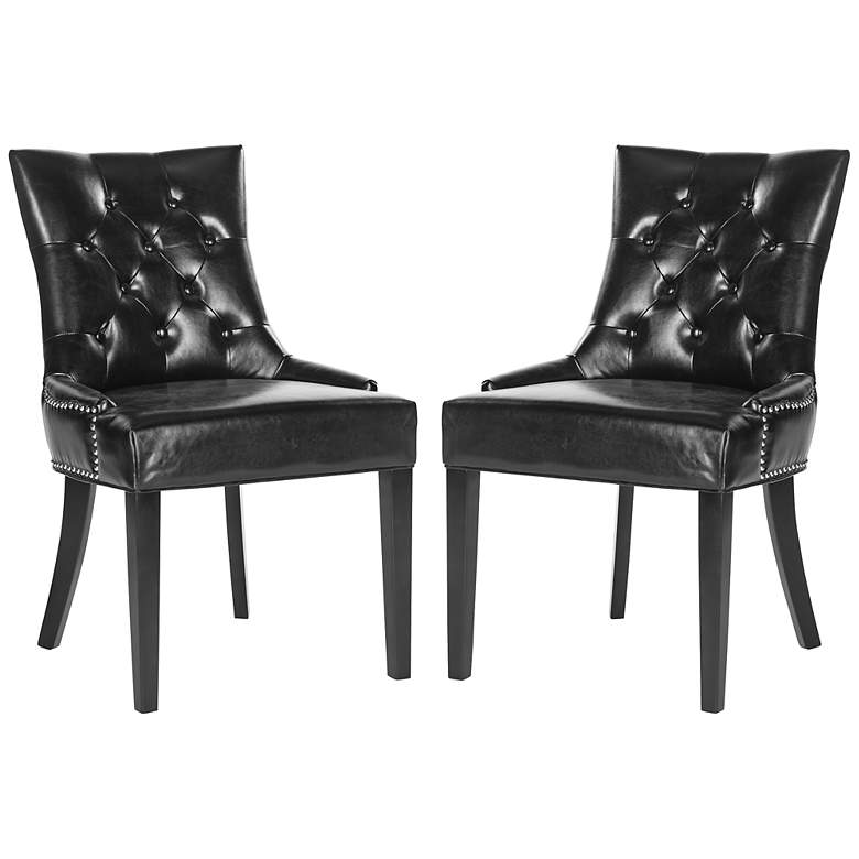 Image 1 Set of 2 Wilmont Black Bycast Leather Ring Chair