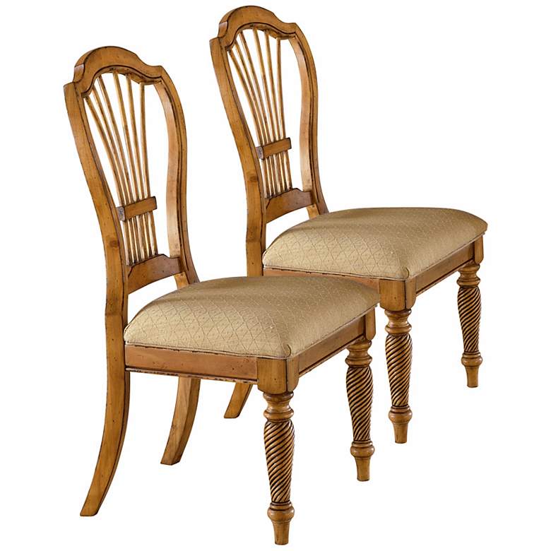 Image 1 Set of 2 Wilshire Antique Pine Side Chairs