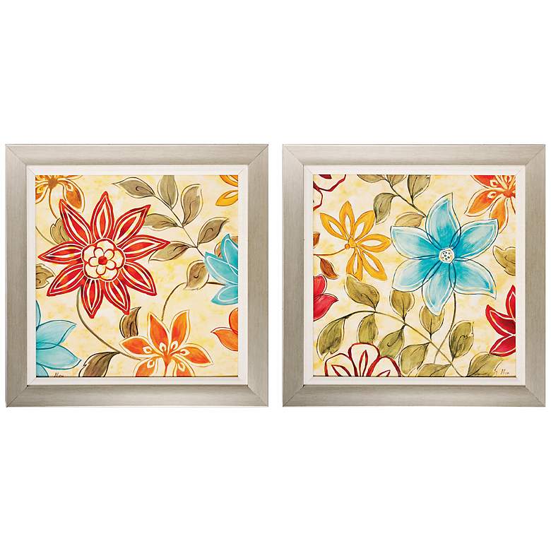 Image 1 Set of 2 Woodstock I/II 25 inch Square Colorful Wall Art