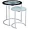 Set of 2 World Map Metal and Glass Nesting Tables