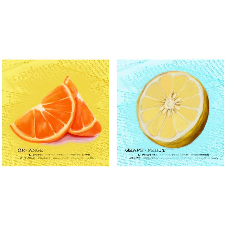 Image 1 Set of 2 Zesty Citrus 12 inch Square Kitchen Art Prints