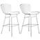 Set of 2 Zuo 27 1/ 2" Wire Chrome Bar Chairs