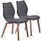Set of 2 Zuo Aalborg Graphite Accent Chairs
