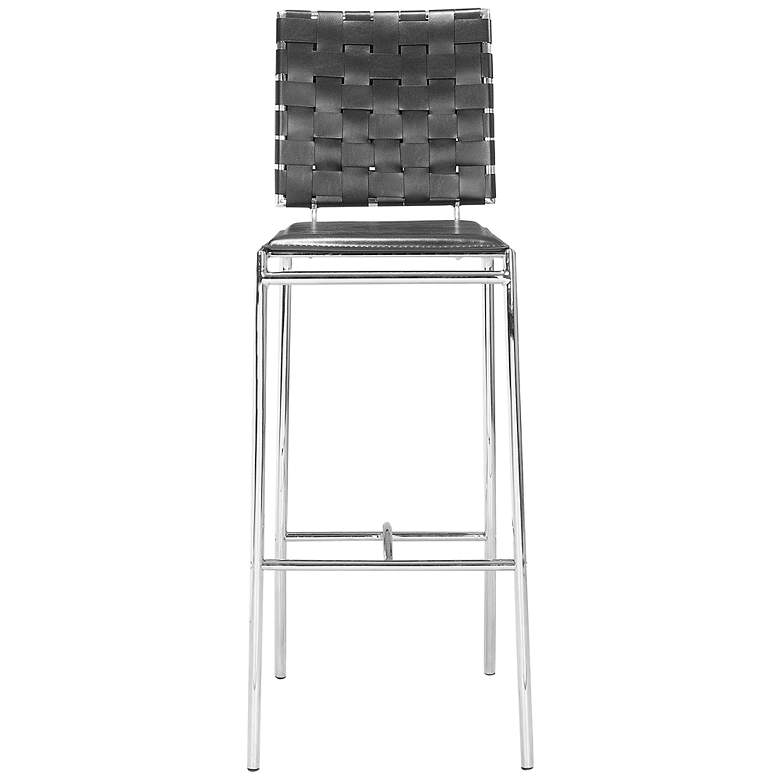 Image 3 Set of 2 Zuo Criss Cross Black Leatherette Barstool more views