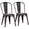 Set of 2 Zuo Elio Antique Black Dining Chairs