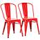 Set of 2 Zuo Elio Red Dining Chairs