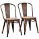 Set of 2 Zuo Elio Rusty Elm Wood Dining Chairs