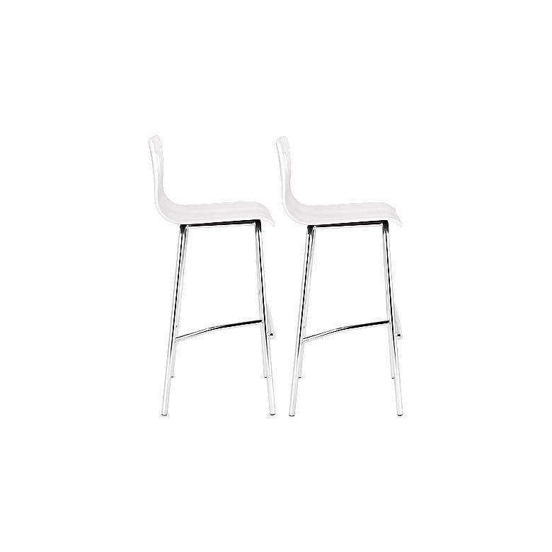 Image 1 Set of 2 Zuo Escape White Counter Stools