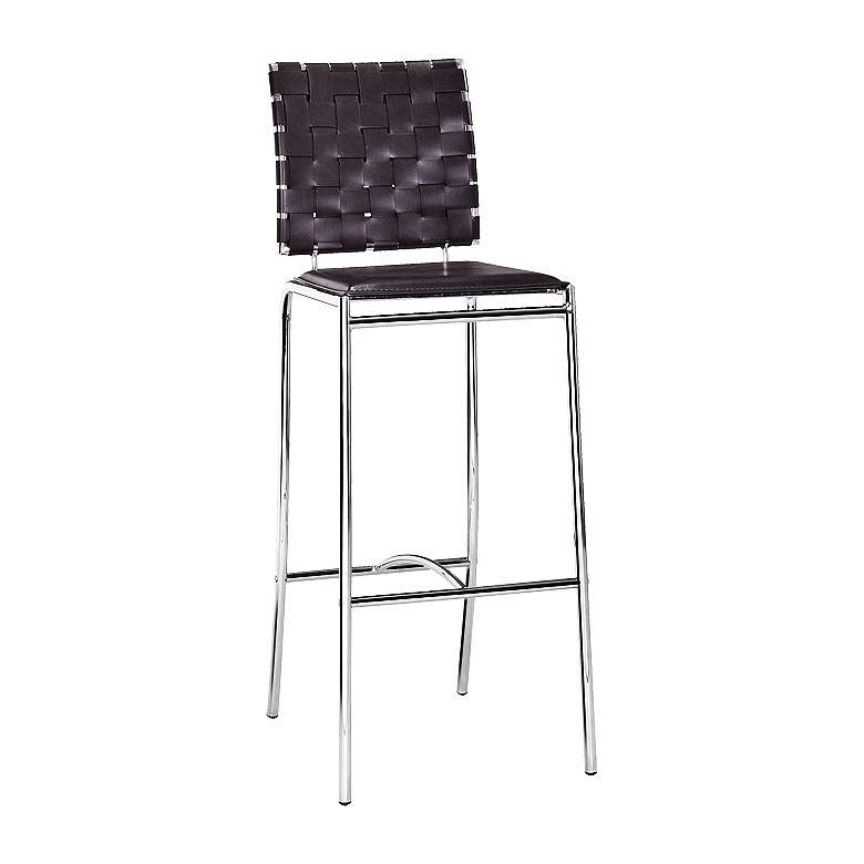 Image 2 Set of 2  Zuo Espresso Weave 29 inch High Bar Stools more views