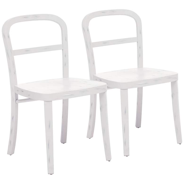 Image 1 Set of 2 Zuo Fillmore White Chairs