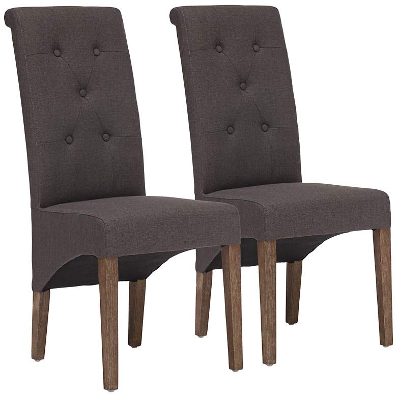 Image 1 Set of 2 Zuo Hayes Valley Charcoal Gray Chairs