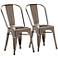 Set of 2 Zuo Modern Elio Gunmetal Dining Chairs
