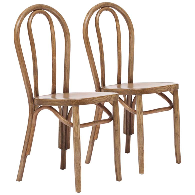 Image 1 Set of 2 Zuo Nob Hill Natural Chairs