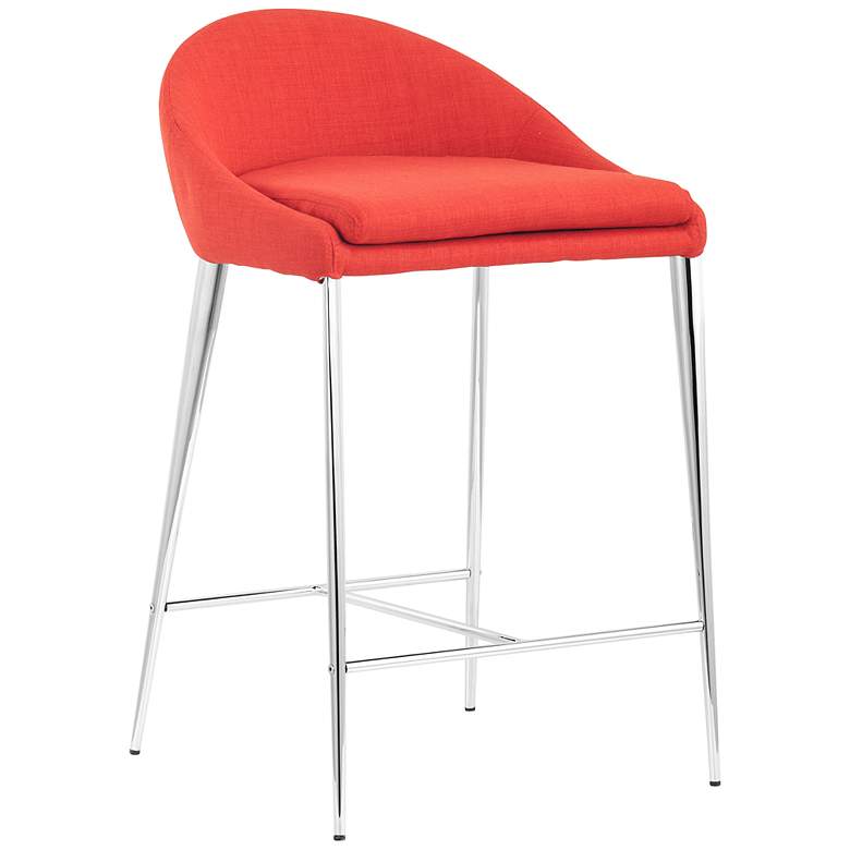 Image 1 Set of 2 Zuo Reykjavik Tangerine Counter Chairs