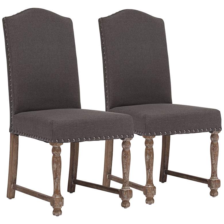 Image 1 Set of 2 Zuo Richmond Charcoal Gray Chairs