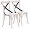 Set of 2 Zuo Union Square Antique White Chairs