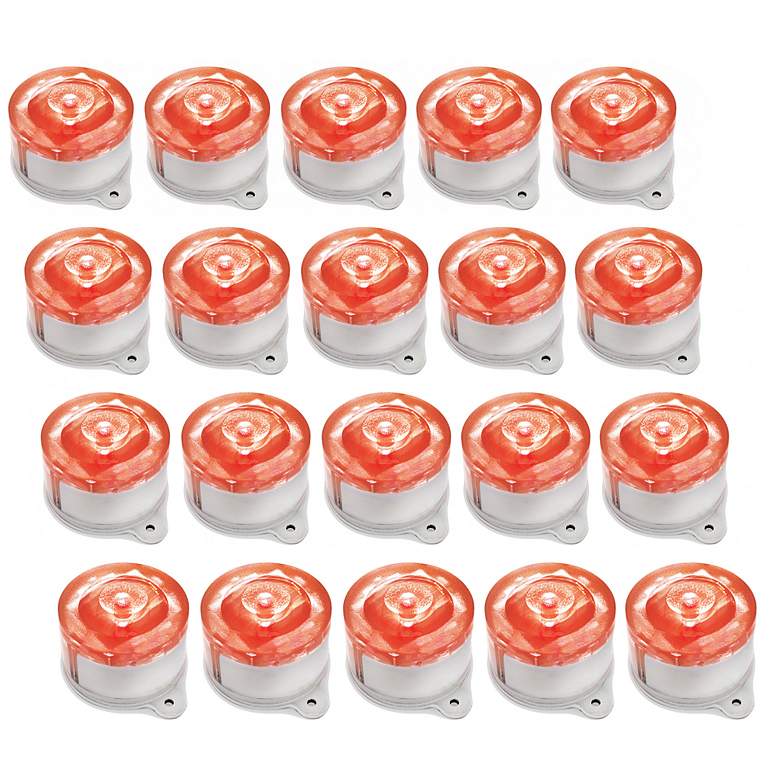 Image 1 Set of 20 Red LED Solar-Powered Marker Lights