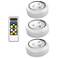 Set of 3 Brilliant Evolution LED Puck Lights with Remote