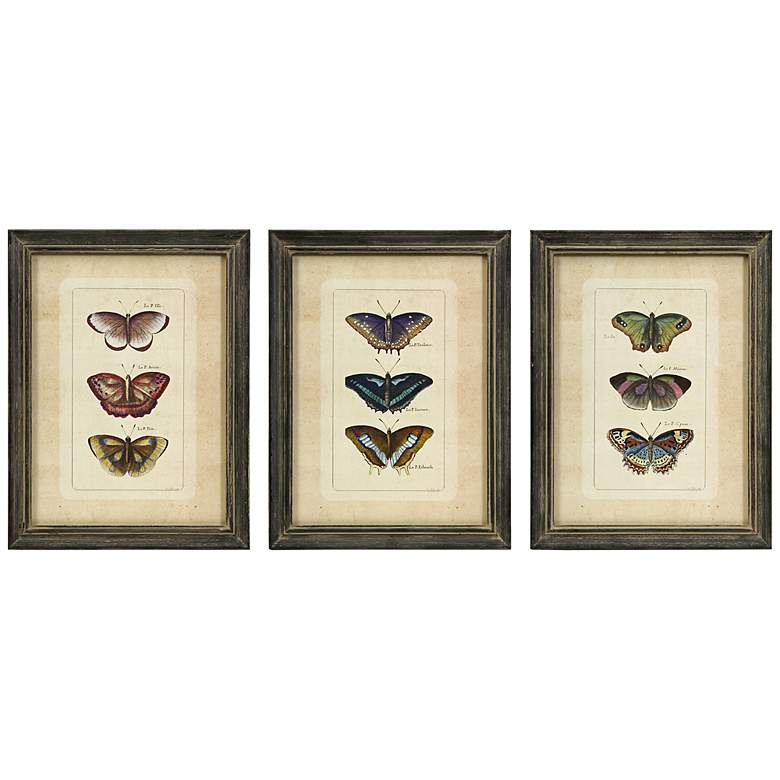 Image 1 Set of 3 Butterfly Collection 16 1/4 inch High Wall Art