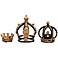 Set of 3 Crown 8" High Decorative Accents