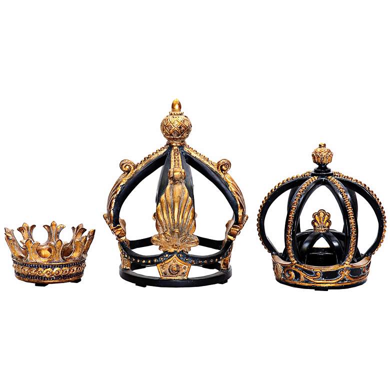 Image 1 Set of 3 Crown 8 inch High Decorative Accents