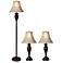 Set of 3 Dunbrook Bronze Finish Floor and Table Lamps