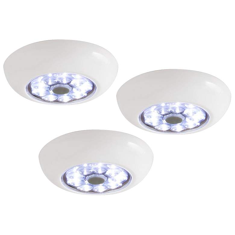 Image 1 Set of 3 Fulcrum Anywhere Light XB LED Puck Lights