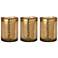 Set of 3 Jamie Young Italian Gold Glass Hurricanes