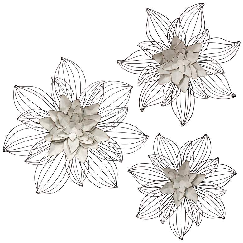 Image 1 Set of 3 Metal Wall Sculptures