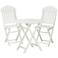 Set of 3 Monterey Round White Wood Table and Chairs