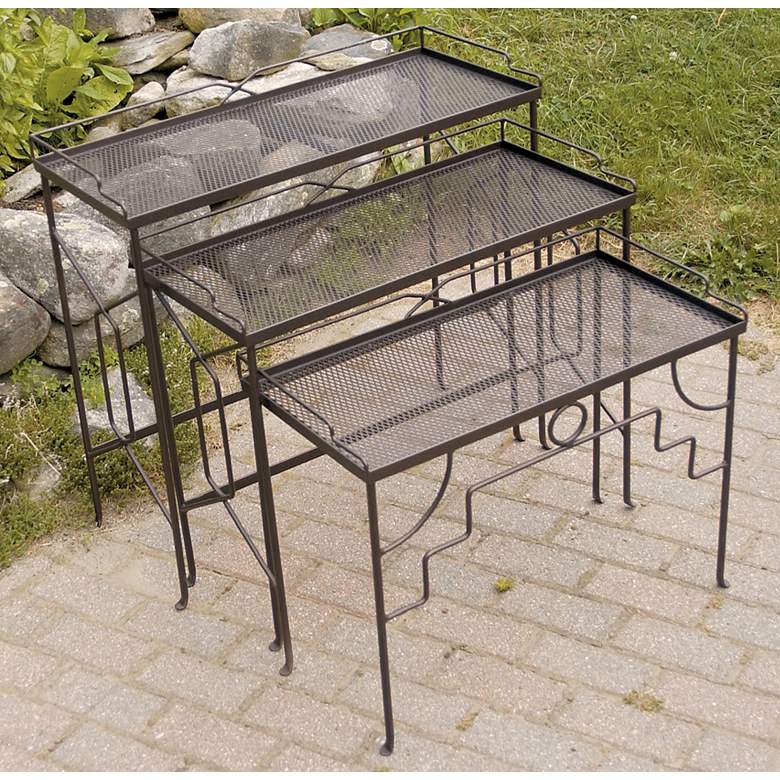 Image 1 Set of 3 Rectangular Indoor-Outdoor Nesting Tables