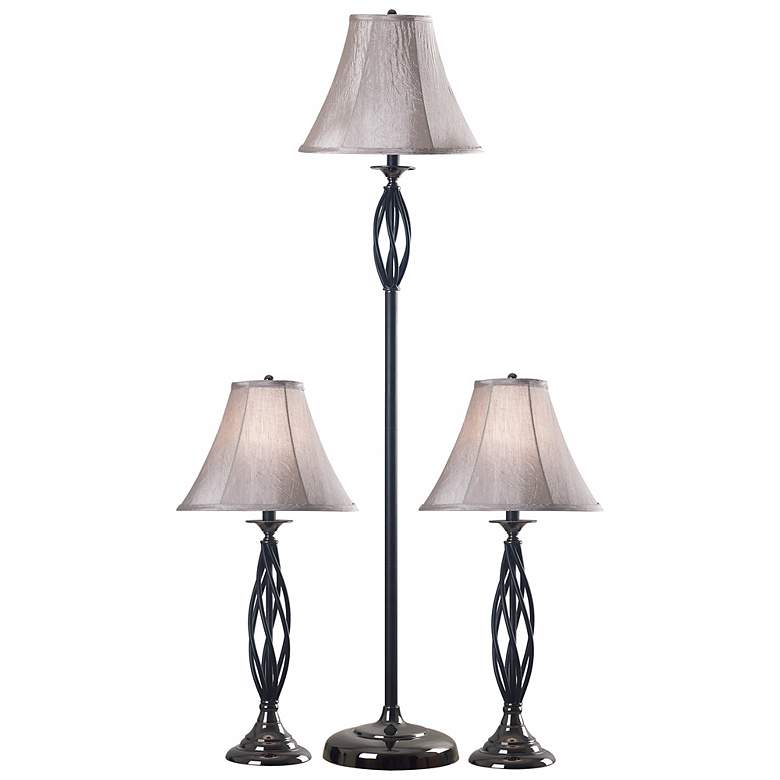 Image 1 Set of 3 Sperry Bronze Floor and Table Lamps