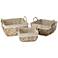 Set of 3 Square Canvas Lined Baskets
