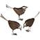 Set of 3 Uttermost Recycled Wood and Metal Bird Sculptures