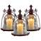 Set of 3 Vintage Style Fleur-de-Lis Candle Lanterns