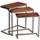 Set of 3 Wood and Iron Jules Nesting Tables