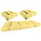 Set of 3 Yellow and Cream Outdoor Wicker Seat Cushions