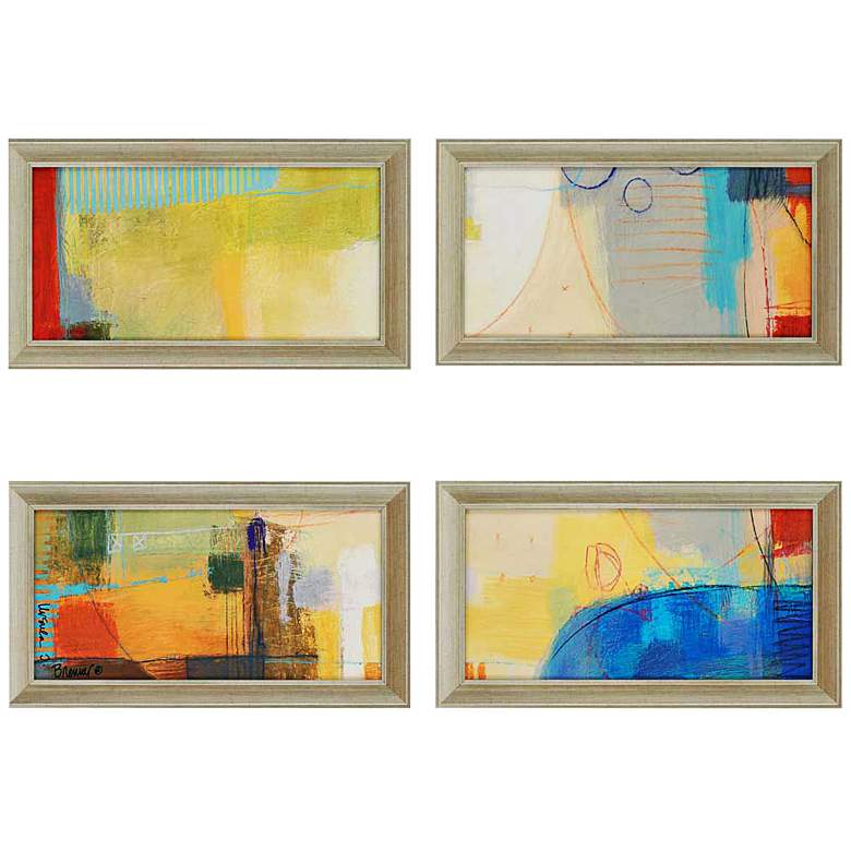 Image 1 Set of 4 Aerial I 28 inch Wide Abstract Framed Wall Art 
