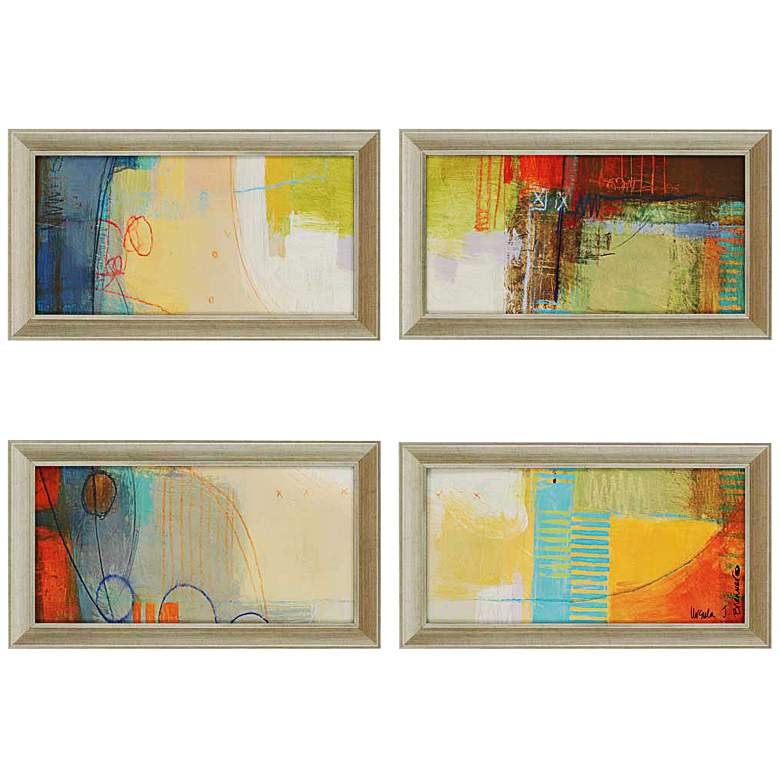 Image 1 Set of 4 Aerial II 28 inch Wide Abstract Framed Wall Art 