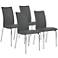 Set of 4 Carmine Gray Leatherette Side Chairs
