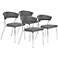 Set of 4 Draco Gray and Chrome Side Chairs