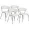 Set of 4 Draco White and Chrome Side Chairs