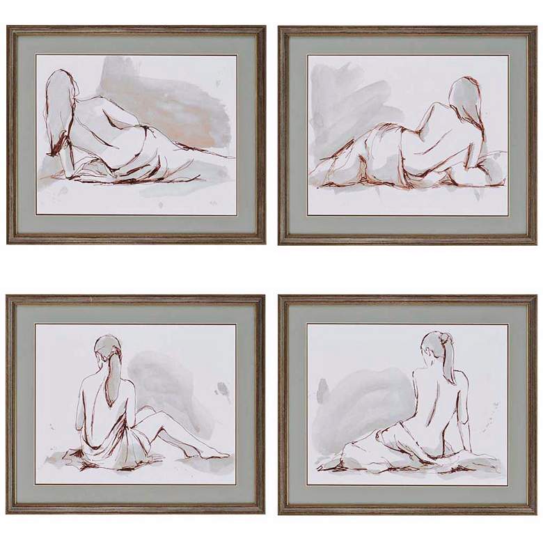 Image 1 Set of 4 Draped Nude Wall Art Prints