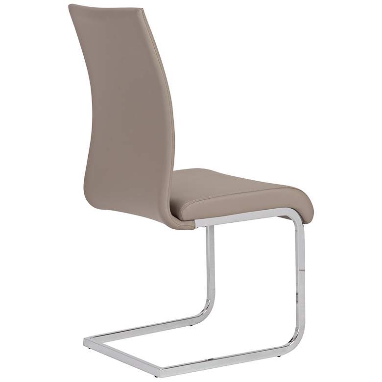 Image 2 Set of 4 Epifania Taupe Leatherette Side Chairs more views