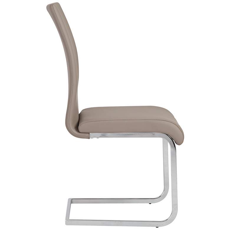 Image 3 Set of 4 Epifania Taupe Leatherette Side Chairs more views